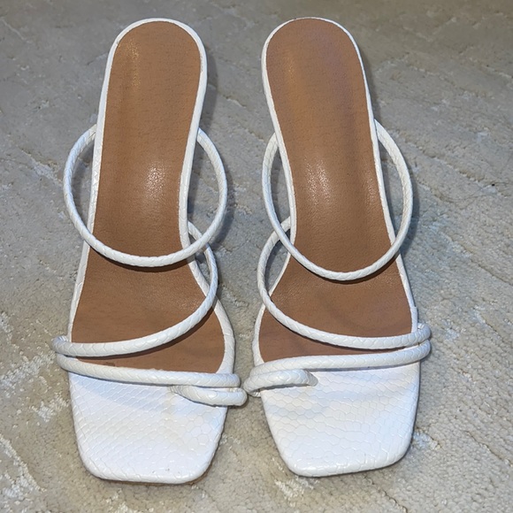 White Strappy High Heels - Picture 1 of 4